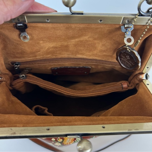 PATRICIA NASH Amalfitana Vintage Botanical Garden Leather Frame Shoulder Satchel - Picture 12 of 16